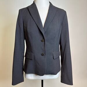 Calvin Klein Gray 2 Button Lined Blazer Jacket Lapel Collar Womens Size 4 Career